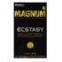 TTrojan Magnum Ecstasy Lubricated Condoms Ultrasmooth 10 count box front view for large size protection