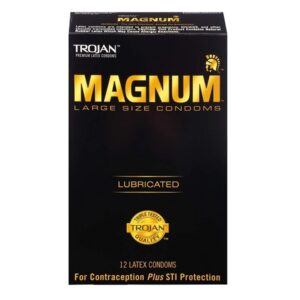 Trojan Magnum Lubricated Condoms, Large, 12-Count - Image 1