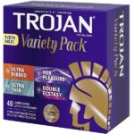 Trojan Pleasure Pack Premium Lubricated Latex Condoms, 40 Count (Fire & Ice) - Image 2