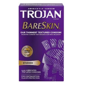 Trojan Studded Bareskin 10 Pack Condoms - Image 1