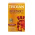 Trojan Ultra Ribbed Ecstasy Condoms 10 count box front view for premium textured protection