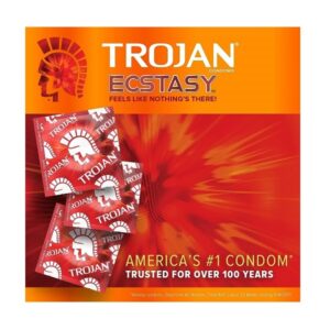 Trojan Ultra Ribbed Ecstasy Lubricated Condoms, 10 count - Image 2