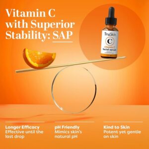 TruSkin Vitamin C Serum – Anti Aging Facial Serum with Vitamin C, Hyaluronic Acid, Vitamin E & More – Brightening Serum for Dark Spots, Even Skin Tone, Eye Area, Fine Lines & Wrinkles, 1 Fl Oz - Image 2