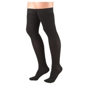 Truform Firm Stay-Up Top Thigh High Compression Stocking, Black, Extra Large, 30-40 mmhg, 0.35 Pound - Image 1