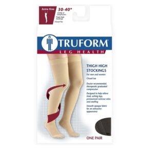 Truform Firm Stay-Up Top Thigh High Compression Stocking, Black, Extra Large, 30-40 mmhg, 0.35 Pound - Image 5