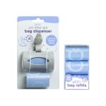 Ubbi On The Go Gray Bag Dispenser and Waste Disposal Bags Refill, Lavender Scented, Baby Gift Set - Image 3
