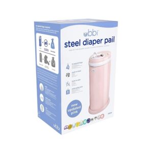 Ubbi Steel Odor Locking, No Special Bag Required, Money Saving, Modern Design, Registry Must-Have Diaper Pail, Blush Pink - Image 2