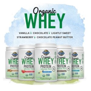 Vanilla, Canister: Garden of Life Protein Powder - Organic Whey Protein Powder, Grass Fed, Vanilla, 13.37 oz (379g) Powder - Image 2