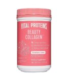 Vital Proteins Beauty Collagen Strawberry Lemon canister with 15g collagen peptides and hyaluronic acid
