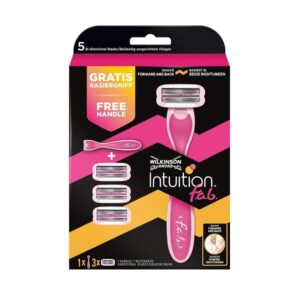 Wilkinson Sword Intuition F.a.b. Value Pack with 3A Free Blades and Shaver – Pack of 3 - Image 1