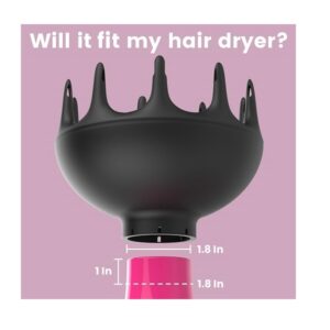 Xtava BlackOrchid Large Hair Diffuser Enhance and Define Curls and Waves Maximize Volume with 3D Multi-Prong Design and Advanced Airflow - Image 2
