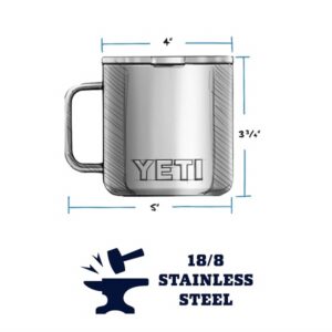 YETI Rambler 14 oz Stainless Steel Vacuum Insulated Mug with Lid, Navy - Image 2