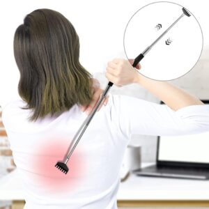 Yexixsr 3 Pack Extendable Back Scratcher Portable Telescopic Back Massager Back Scratchers for Men Women Kids Adults, Back Scratching Tool with Rubber Handles - Image 3