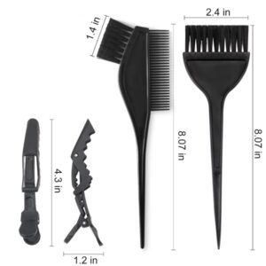 Yexixsr 5Pcs Professional Salon Hair Coloring Dyeing Kit, Hair Dye Color Brush and Bowl Set, Mixing Bowl, Angled Comb and Brush, Hair Clips - Image 2