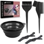 Yexixsr 5Pcs Professional Salon Hair Coloring Dyeing Kit, Hair Dye Color Brush and Bowl Set, Mixing Bowl, Angled Comb and Brush, Hair Clips - Image 4
