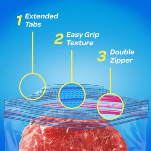 Ziploc Double Zipper Quart Freezer Bags, 216 Count - Image 3