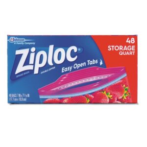 Ziploc Easy Open, Storage Quart 48 Count - Image 1