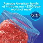 Ziploc Freezer Bag, Gallon Value Pack, 28-Count - Plastic, Zipper, 5.1 Cm, 0.92 Inch, 1.01 Inch, Transparent - Image 4