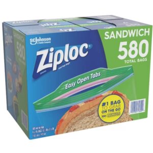 Ziploc sandwich bags with easy open tabs (6 1/2 in X 5 7/8 in) - Image 2