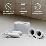 ezpz Tiny Pops (2-Pack) - Popsicle Molds for Infants Frozen Milk/Smoothies - Food Grade Silicone + Nylon - Easy for Baby’s Grasp, Sensory Bumps - Designed by Pediatric Specialist - 4 Months+(Pewter) - Image 3