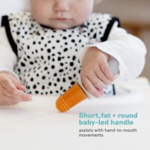 ezpz Tiny Pops (2-Pack) - Popsicle Molds for Infants Frozen Milk/Smoothies - Food Grade Silicone + Nylon - Easy for Baby’s Grasp, Sensory Bumps - Designed by Pediatric Specialist - 4 Months+(Pewter) - Image 5