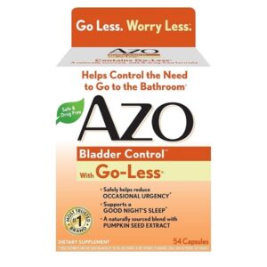 AZO Bladder Control with Go-Less Daily Supplement | Helps Reduce Occasional Urgency* | Helps Reduce Occasional Leakage Due to Laughing, Sneezing and Exercise††† | 54 Capsules - Image 1