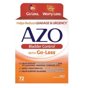 AZO Bladder Control with Go-Less Daily Supplement | Helps Reduce Occasional Urgency, leakage due to laughing, sneezing and exercise | 72 Capsules - Image 1