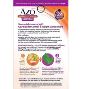 AZO Bladder Control with Go-Less & Weight Management Dietary Supplement | Helps Reduce Occasional Urgency | Promotes Healthy Metabolism | Supports a Good Night’s Sleep | 48 Capsules - Image 4