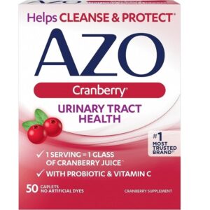 AZO Complete Feminine Balance Daily Probiotics for Women (30 Count) Cranberry Urinary Tract Health Supplement (50 Count) - Image 5