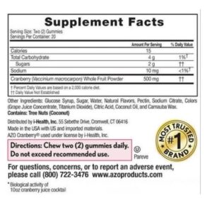AZO Cranberry Gummies Urinary Tract Health, Mixed Berry 40 ea - Image 2