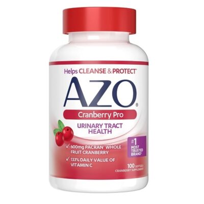 AZO Cranberry Pro, Cranberry Pills for Women & Men, 600mg Pacran, Made with Concentrated Whole Fruit Cranberry Powder to Help Cleanse and Protect The Urinary Tract, Sugar Free, Non-GMO, 100 Softgels