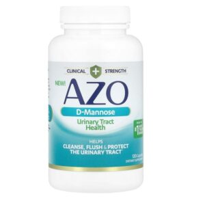 AZO D Mannose Urinary Tract Health, Cleanse, Flush & Protect The Urinary Tract, No.1 Pharmacist Recommended Brand, Clinical Strength, Non-GMO, 120 Count - Image 1
