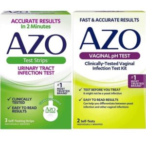 AZO Urinary Tract Infection (UTI) Test Strips (3 Count) + AZO Vaginal pH Test Kit (2 Count) Fast & Accurate Results, from The #1 Most Trusted Brand - Image 1