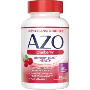 AZO Vaginal pH Test Kit & Cranberry Urinary Tract Health Supplement Bundle, 2 Self-Tests & 100 Sugar Free Softgels - Image 5