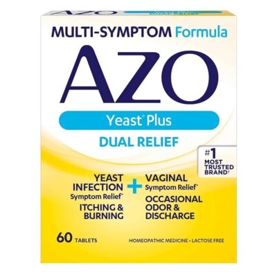 AZO Yeast Plus Dual Relief Tablets, , FSA/HSA Eligible, Yeast Infection and Vaginal Symptom Relief, Relieves Itching & Burning, 60 Count