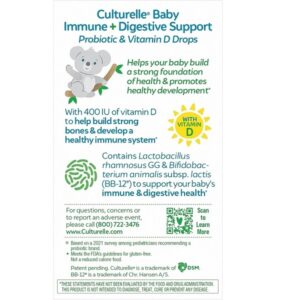 Culturelle Baby Probiotic Drops + Vitamin D, Immune & Digestive Health Support for Babies, Infants & Newborns 0-12 Months, 30 Day Supply, Gluten Free & Non-GMO, 9ml - Image 2