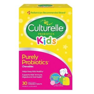 Culturelle Kids Chewable Daily Probiotic for Kids, Ages 3+, 30 Count, #1 Pediatrician-Recommended Brand, Natural Berry Flavored Daily Probiotics for Digestive Health, Oral Care & Immune Support - Image 1