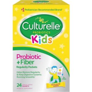 Culturelle Kids Probiotic + Fiber Packets (Ages 1+) - 24 Count - Digestive Health & Immune Support - Helps Restore Regularity (Packaging may vary)