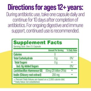 Culturelle Probiotics Ultimate Balance Probiotic for Use with Antibiotics - 20 Count – Probiotic Capsules Help Restore Good Bacteria Lost During Antibiotic Use & Contribute to A Healthy Immune System - Image 2