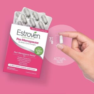Estroven Pre-Menopause Relief, 30 Ct., Clinically Proven Ingredients, Provides Menopause Relief plus Night Sweats & Hot Flash Relief, Drug-Free or Estrogen Free - Image 2