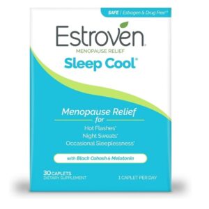 Estroven Sleep Cool for Menopause Relief, 30 Ct, Sleep Support Supplement With Clinically Proven Ingredients to Relieve Menopause Symptoms plus Night Sweats & Hot Flash Relief, Drug-Free & Gluten-Free - Image 1