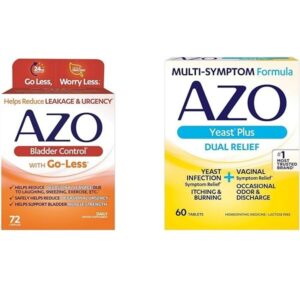 AZO Bladder Control Go-Less with Yeast Infection & Vaginal Symptom Relief Tablets Bundle | 72 Capsules & 60 Count - Image 1
