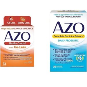 AZO Bladder Control with Go-Less Daily Supplement | Helps Reduce Occasional Urgency & Complete Feminine Balance Daily Probiotics for Women - Image 1