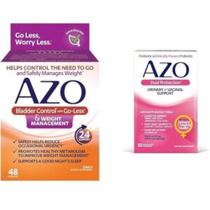 AZO Bladder Control with Go-Less & Weight Management Dietary Supplement & Dual Protection | Urinary + Vaginal Support - Image 1