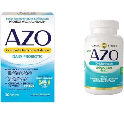 AZO Complete Feminine Balance Daily Probiotics for Women, Clinically Proven & D Mannose Urinary Tract Health, Cleanse, Flush & Protect The Urinary Tract