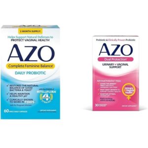 AZO Complete Feminine Balance Daily Probiotics for Women, Clinically Proven to Help Protect Vaginal Health & Dual Protection | Urinary + Vaginal Support* | Prebiotic Plus Clinically - Image 1