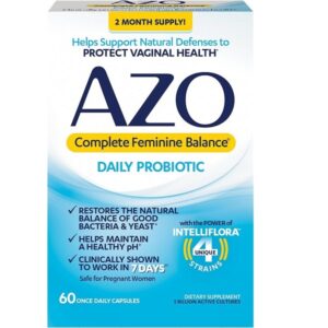 AZO Complete Feminine Balance Daily Probiotics for Women & Yeast Plus Dual Relief Tablets, Yeast Infection and Vaginal Symptom Relief, Relieves Itching & Burning, 60 Count - Image 2