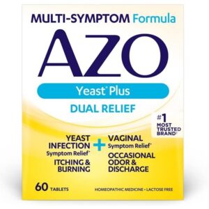 AZO Complete Feminine Balance Daily Probiotics for Women & Yeast Plus Dual Relief Tablets, Yeast Infection and Vaginal Symptom Relief, Relieves Itching & Burning, 60 Count - Image 5