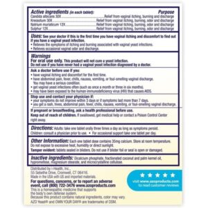 AZO Complete Feminine Balance Daily Probiotics for Women & Yeast Plus Dual Relief Tablets, Yeast Infection and Vaginal Symptom Relief, Relieves Itching & Burning, 60 Count - Image 6