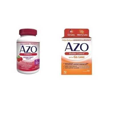 AZO Cranberry Urinary Tract Health Dietary Supplement (100 Count) + Bladder Control with Go-Less Daily Supplement (72 Count)